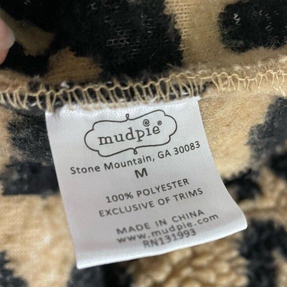 Mud Pie Brady Sherpa Pullover Leopard Print - Picture 5 of 9